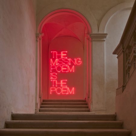 The missing poem is the poem, 1968. Maurizio Nannucci.  Ph Agostino Osio - Alto Piano Studio